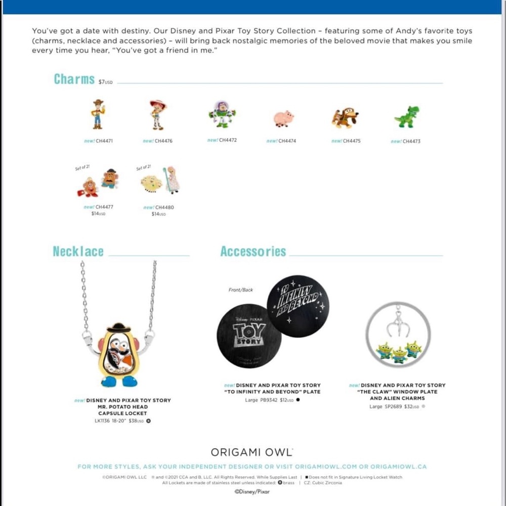 Disney toy story  collection charms and more